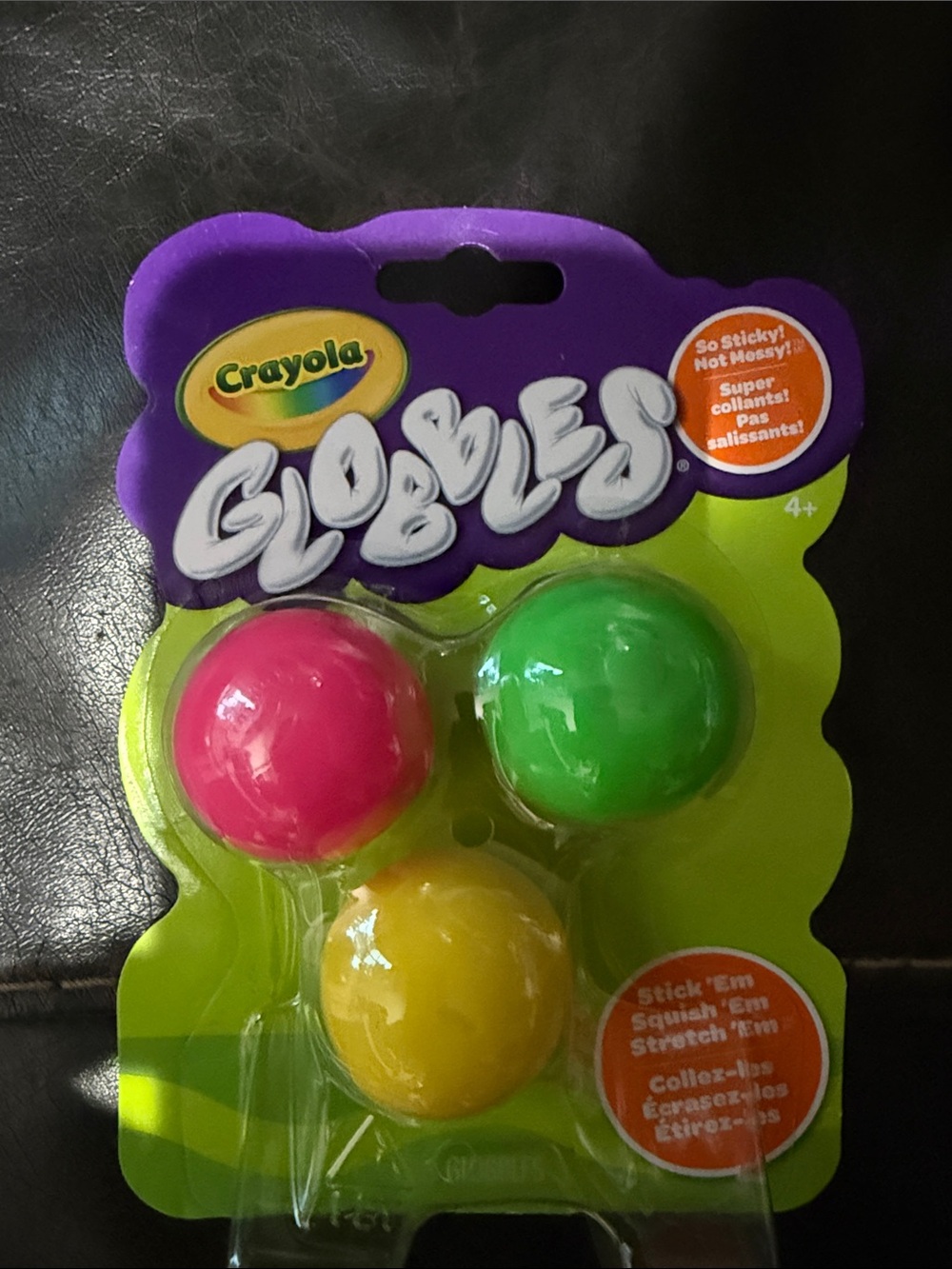 New Crayola Globs Stretchy Sticky Balls - Pink, Green, Yellow